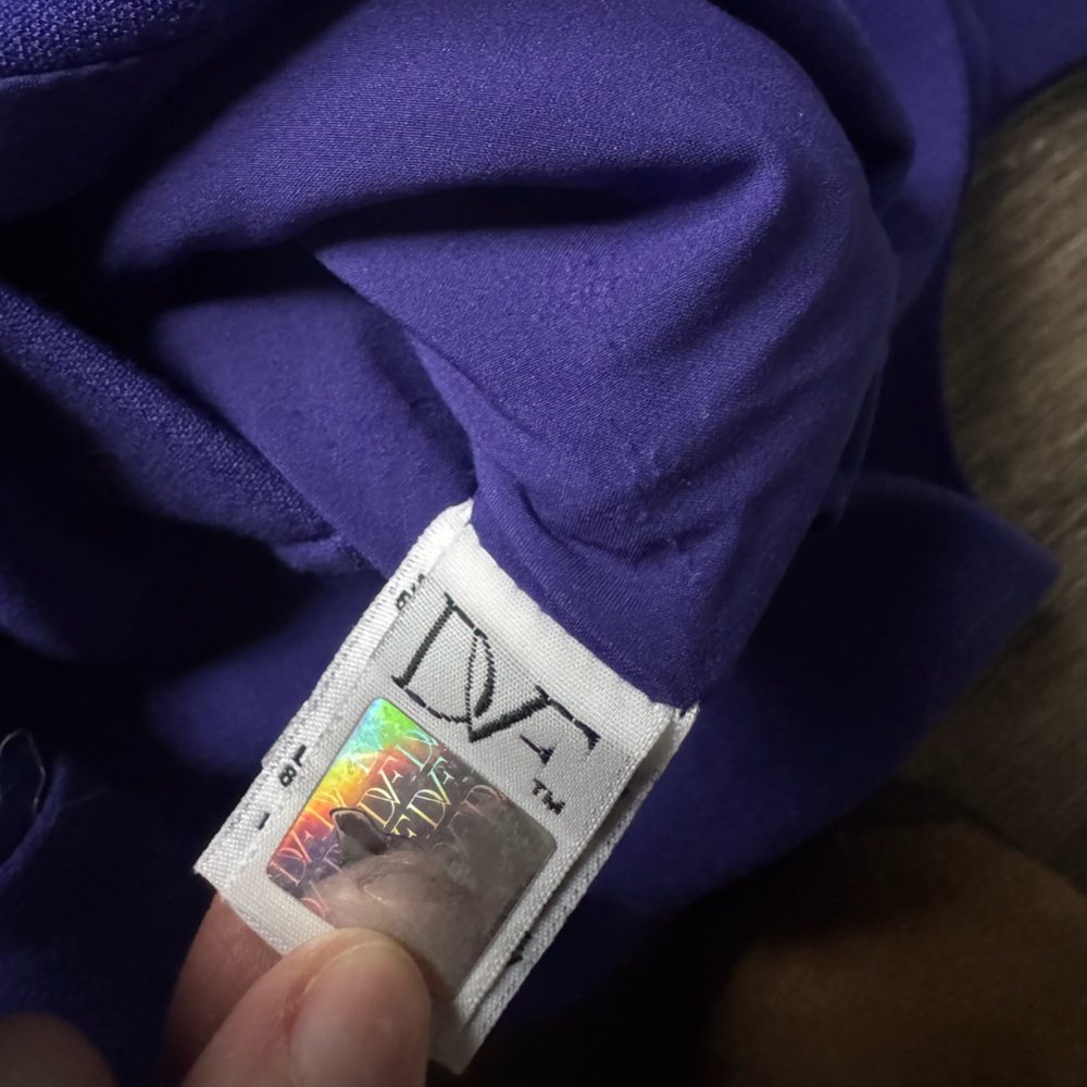 Diane Von Furstenburg Bevin Blue Mini Dress L View 6